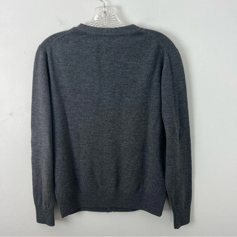 Turnbury 100% Merino Wool Gray Cardigan Sweater